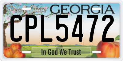 GA license plate CPL5472
