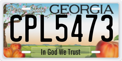 GA license plate CPL5473