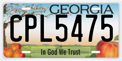 GA license plate CPL5475