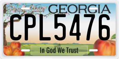 GA license plate CPL5476