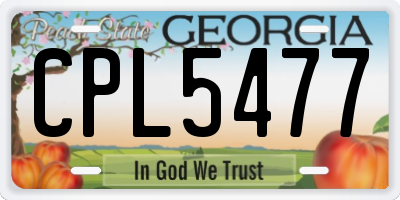 GA license plate CPL5477