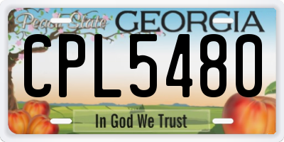 GA license plate CPL5480