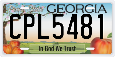 GA license plate CPL5481