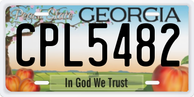GA license plate CPL5482