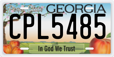 GA license plate CPL5485