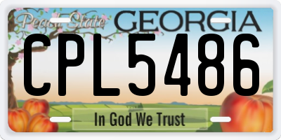 GA license plate CPL5486