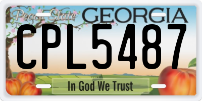 GA license plate CPL5487