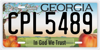 GA license plate CPL5489