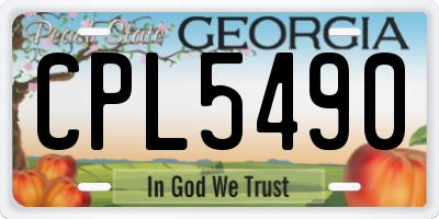 GA license plate CPL5490