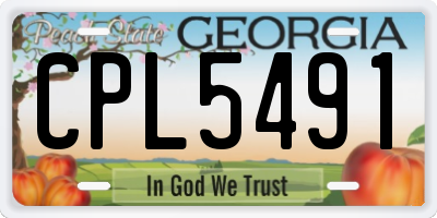 GA license plate CPL5491