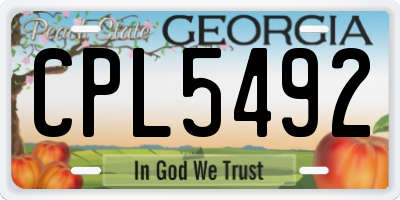 GA license plate CPL5492