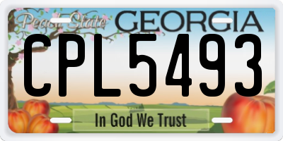 GA license plate CPL5493