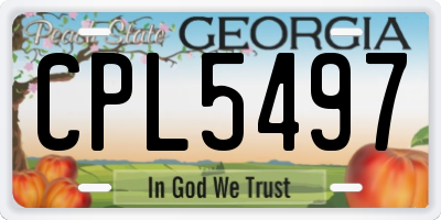 GA license plate CPL5497