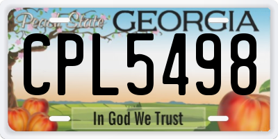 GA license plate CPL5498
