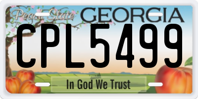 GA license plate CPL5499