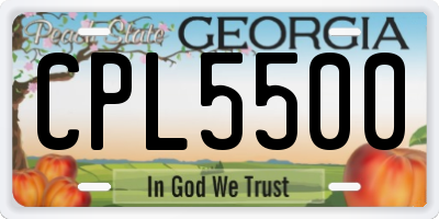 GA license plate CPL5500