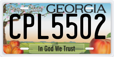 GA license plate CPL5502