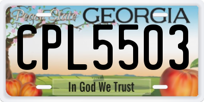 GA license plate CPL5503