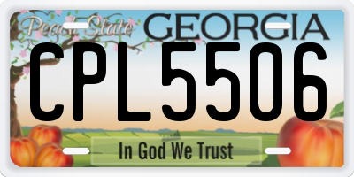 GA license plate CPL5506