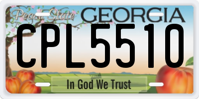 GA license plate CPL5510