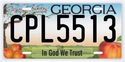 GA license plate CPL5513