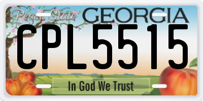 GA license plate CPL5515