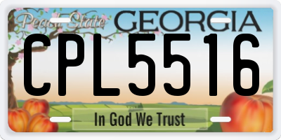 GA license plate CPL5516