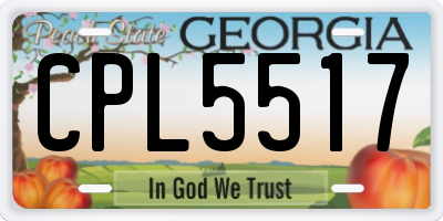 GA license plate CPL5517