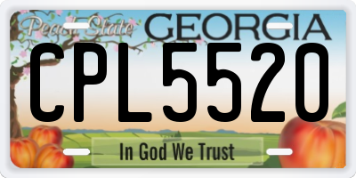 GA license plate CPL5520