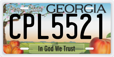 GA license plate CPL5521