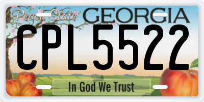 GA license plate CPL5522