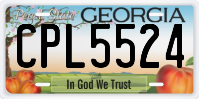 GA license plate CPL5524