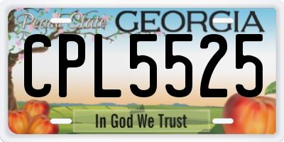 GA license plate CPL5525
