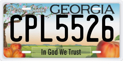 GA license plate CPL5526