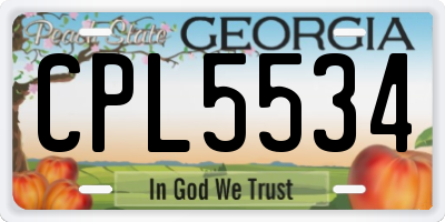 GA license plate CPL5534