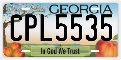 GA license plate CPL5535