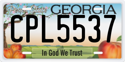 GA license plate CPL5537