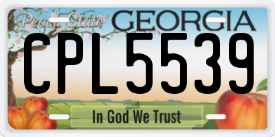 GA license plate CPL5539
