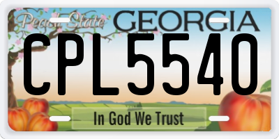 GA license plate CPL5540