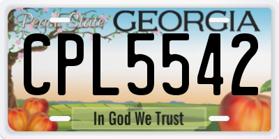 GA license plate CPL5542