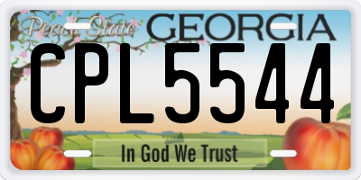 GA license plate CPL5544