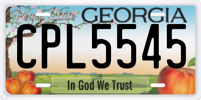 GA license plate CPL5545