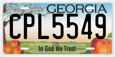 GA license plate CPL5549
