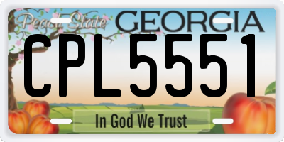 GA license plate CPL5551