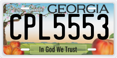GA license plate CPL5553