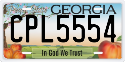 GA license plate CPL5554