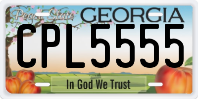 GA license plate CPL5555