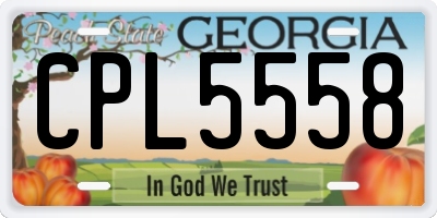 GA license plate CPL5558
