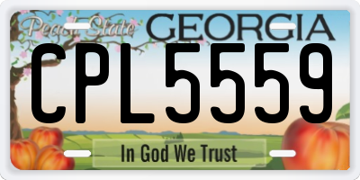 GA license plate CPL5559