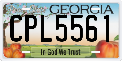 GA license plate CPL5561
